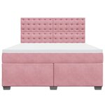 vidaXL Sommier à lattes de lit avec matelas Rose 180x200 cm Velours