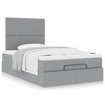 vidaXL Cadre de lit ottoman et matelas gris clair 120x200 cm tissu