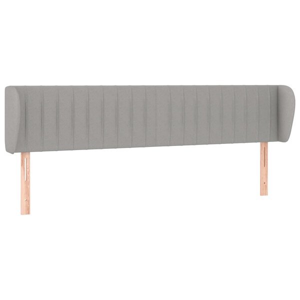 vidaXL Tête de lit avec oreilles Gris clair 203x23x78/88 cm Tissu