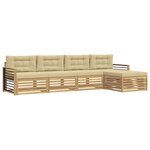 vidaXL Ensemble de canapés d'extérieur 5 Pièces Blanc et Beige Polyester