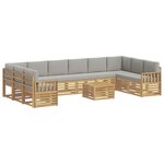 vidaXL Ensemble de canapés d'extérieur 8 pc Blanc et gris clair