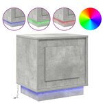 vidaXL Table de chevet avec éclairage LED Gris béton 44x34 5x45 cm