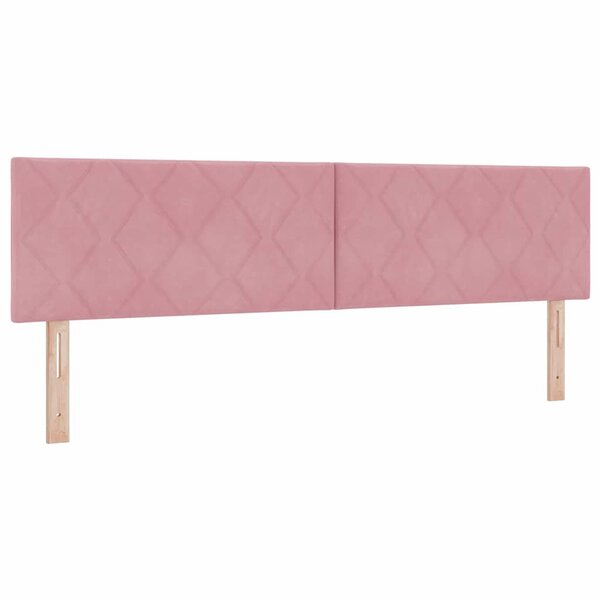 vidaXL Tête de lit Montage mural Géométrique Rose 180 cm Velours