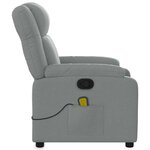 vidaXL Fauteuil inclinable de massage gris clair tissu