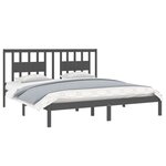 vidaXL Cadre de lit sans matelas gris bois massif 200x200 cm