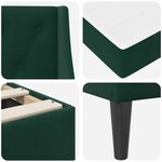 vidaXL Cadre de lit avec matelas Vert foncé 120 x 200 cm Velours