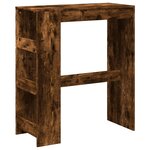 vidaXL Table de bar avec étagères chêne fumé bois d'ingénierie