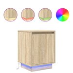 VidaXL Tables de chevet avec lumières LED 2Pièces chêne sonoma 38x34x50cm