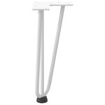 vidaXL Pieds en épingle à cheveux pour table basse 4 pièces Blanc 30 cm Acier massif