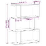 vidaXL Bibliothèque Gris 70 x 14 x 97 cm Bois d'ingénierie