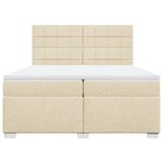 vidaXL Sommier à lattes de lit avec matelas Crème 200x200 cm Tissu