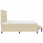 vidaXL Lit à ressorts avec tête de lit Crème 200 x 200 cm tissu