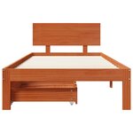 vidaXL Cadre de lit Cire marron 70 x 190 cm Bois de Pin Massif