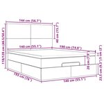 vidaXL Cadre de lit ottoman et matelas gris clair 140x190 velours