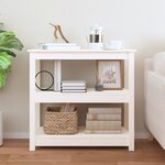 vidaXL Table console Blanc 80x40x74 cm Bois massif de pin