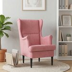 vidaXL Fauteuil Rose Velours