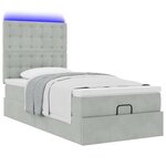 vidaXL Cadre de lit ottoman et matelas gris clair 100x200 cm velours
