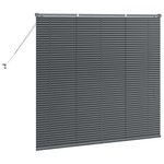 vidaXL Store de Fenêtre avec des rideaux Gris foncé Aluminium
