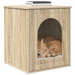 vidaXL Maison pour chat Sonoma 53 x 52 x 62 cm Bois d'ingénierie