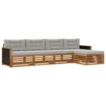 vidaXL Ensemble de canapés d'extérieur 5 Pièces Naturel et gris clair
