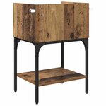 vidaXL Table de chevet avec tiroir 2 Pièces Bois ancien 40 x 29 x 60 cm