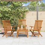 vidaXL Chaises de jardin lot de 3 Bois de teck massif
