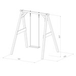 AXI Portique simple en bois 1 balançoire Gris Blanc 160x181x207cm