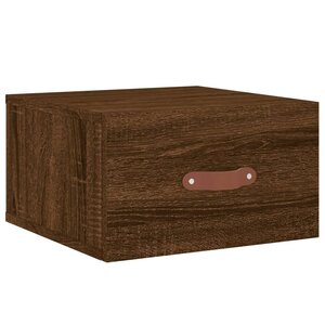 vidaXL Table de chevet murale chêne marron 35x35x20 cm