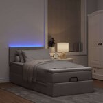 vidaXL Cadre de lit ottoman avec matelas taupe 80x200 cm tissu