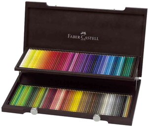 Coffret bois Wengé 120 Crayons de couleur POLYCHROMOS artiste FABER-CASTELL