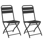 vidaXL Chaise de jardin pliante 2 Pièces Anthracite 42 x 52 x 82 cm