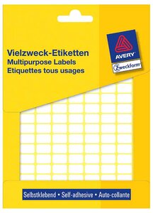 Lot de 3712 étiquettes multi-usages, 13 x 8 mm, blanche avery zweckform