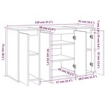 vidaXL Buffet gris béton 120x41x75 cm bois d'ingénierie