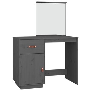 vidaXL Coiffeuse Gris 95x50x134 cm Bois de pin massif