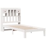 vidaXL Lit bibliothèque sans matelas blanc 90x200cm bois de pin massif