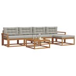 vidaXL Ensemble de canapés d'extérieur 6 Pièces Gris Naturel et Clair