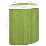 Vidaxl panier à linge d'angle bambou vert 60 l