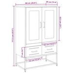vidaXL Buffet haut rose 68x39x111 5 cm acier