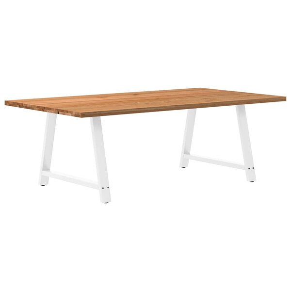 vidaXL Table à manger marron clair bois de chêne massif rectangulaire