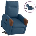 vidaXL Fauteuil inclinable électrique bleu tissu