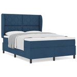 vidaXL Lit à ressorts avec matelas Bleu 140 x 190 cm tissu