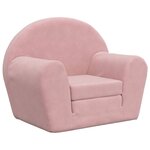 vidaXL Canapé-lit pour enfants rose peluche douce