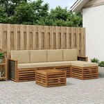 vidaXL Ensemble de canapés d'extérieur 6 Pièces Naturel et Beige