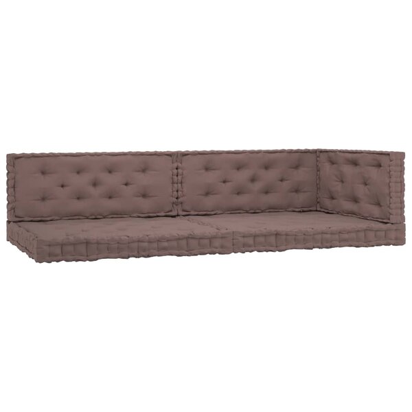 vidaXL Coussins de plancher de palette 5 Pièces Taupe Coton