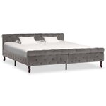 vidaXL Cadre de lit Gris Velours 180x200 cm