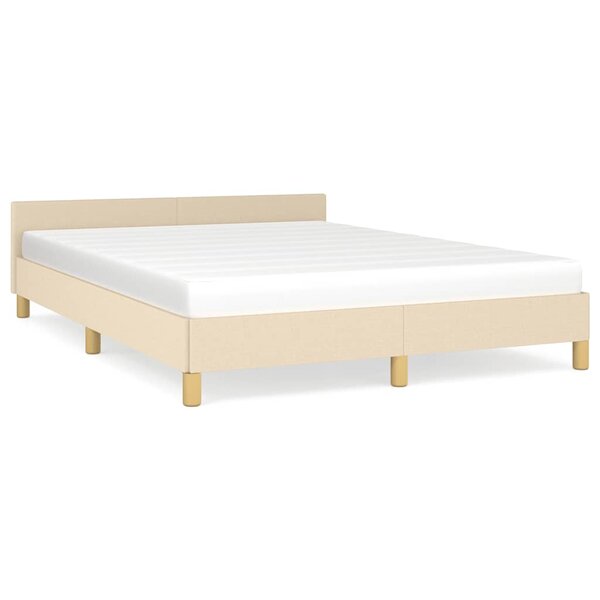 vidaXL Cadre de lit sans matelas crème 140x200 cm tissu