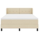 vidaXL Lit à ressorts avec matelas Crème 160 x 200 cm tissu