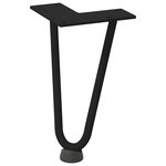 vidaXL Pieds en épingle à cheveux pour table basse 4 pièces Noir 20 cm Acier massif