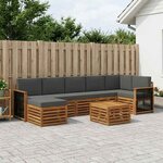 vidaXL Ensemble de canapés d'extérieur 7 Pièces Naturel et Anthracite