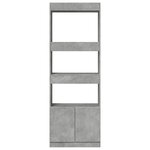 vidaXL Buffet haut 63x33x180 cm gris béton bois d'ingénierie